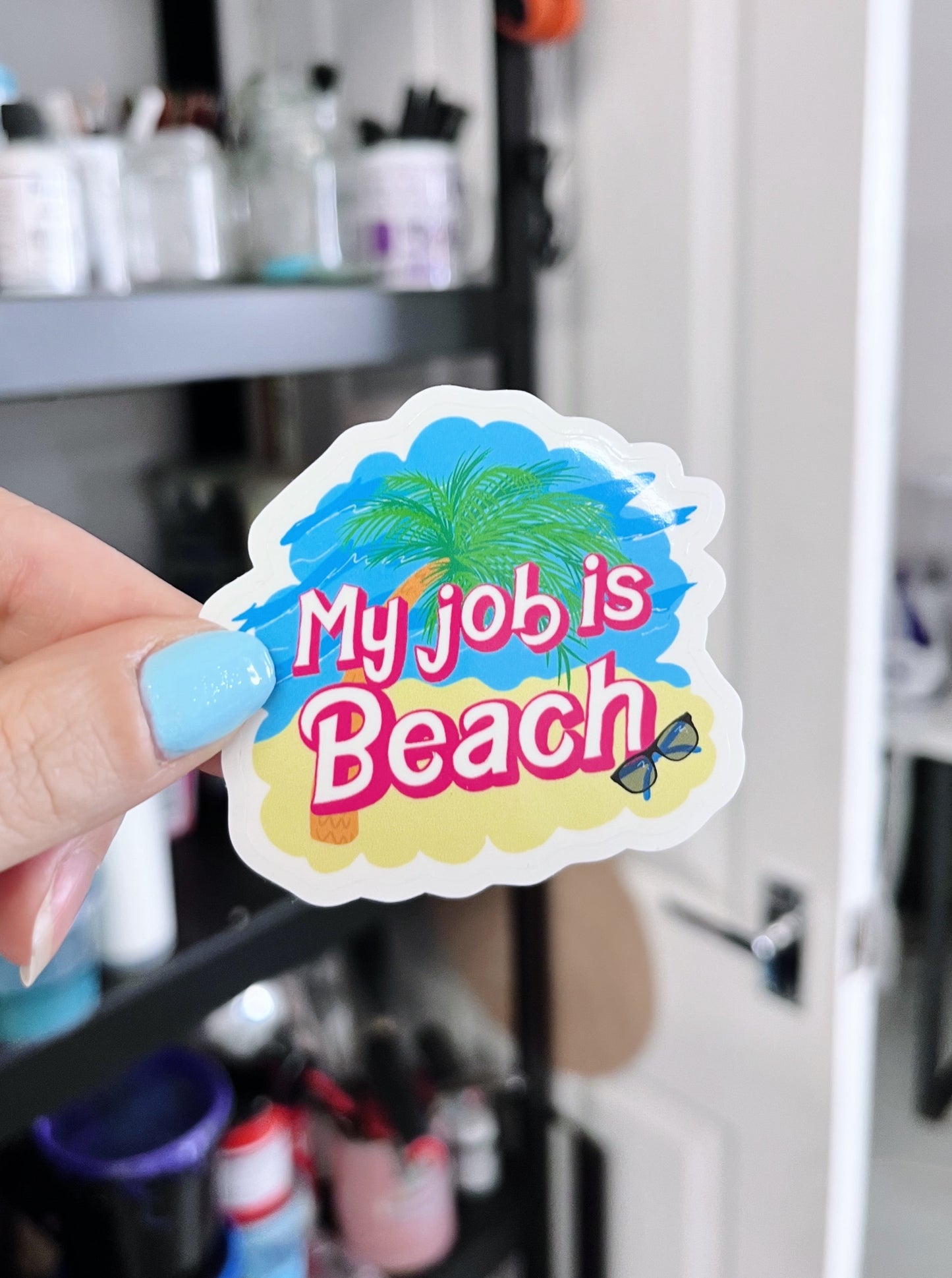 MY JOB IS BEACH BARBIE STICKER
