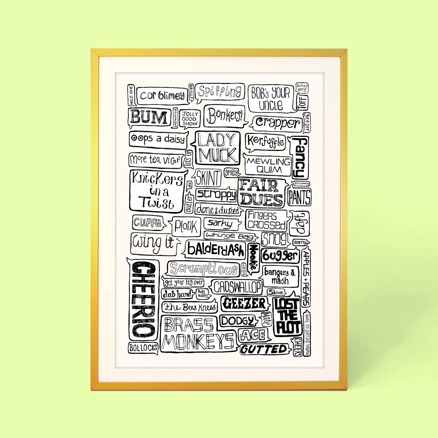 BRITISH SAYINGS PRINT