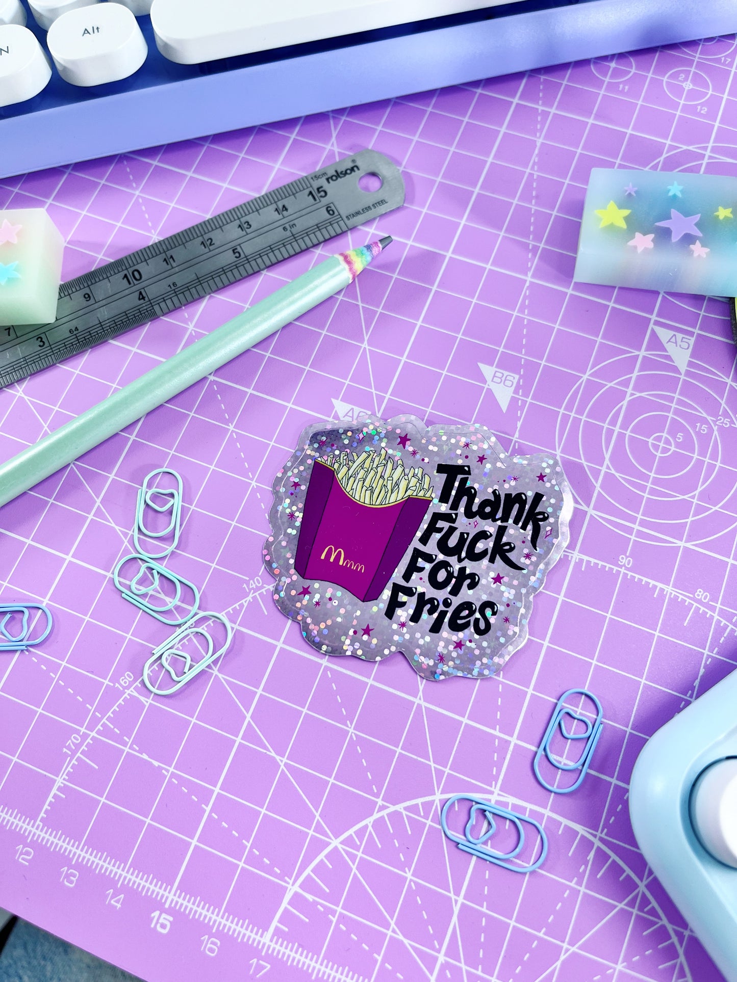 THANK FUCK FOR FRIES STICKER