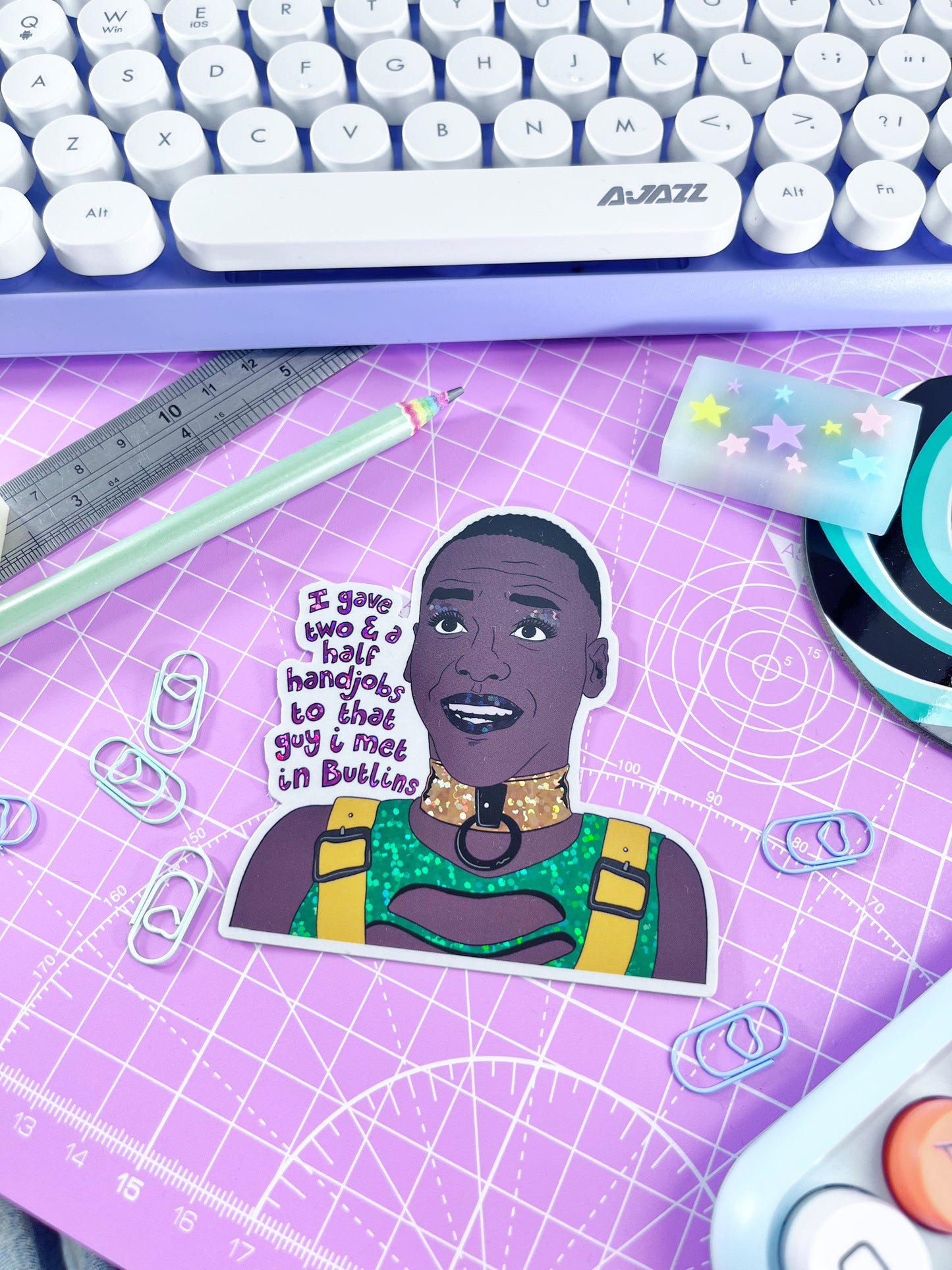 ERIC EFFIONG GLITTERY STICKER, SEX EDUCATION
