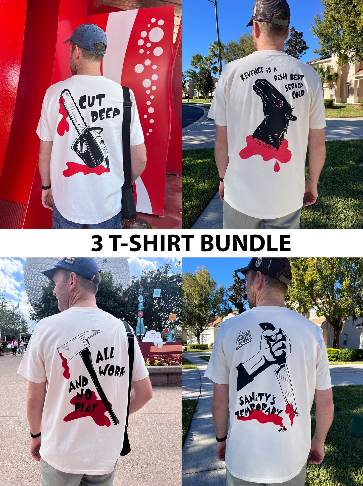 * HORROR BUNDLE OF 3 T-SHIRTS! *