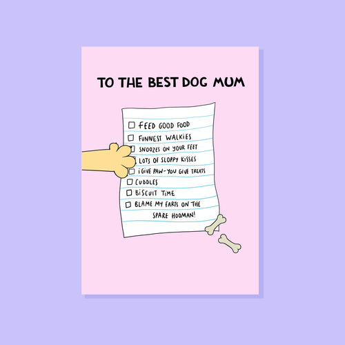 THE BEST DOG MUM CARD