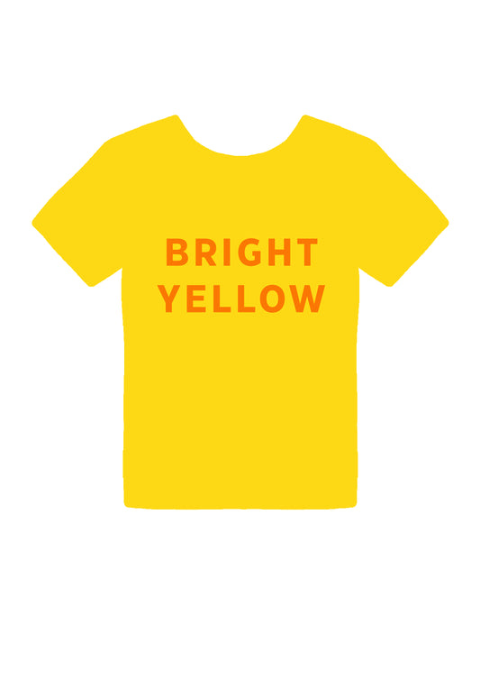 BRIGHT YELLOW T-SHIRT - PRINT YOUR CHOICE OF DESIGN!