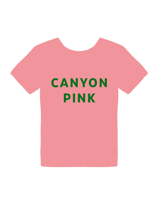 CANYON PINK T-SHIRT - PRINT YOUR CHOICE OF DESIGN!