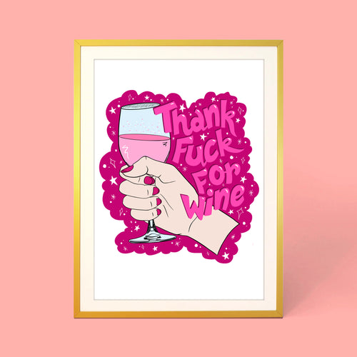 THANK FUCK FOR WINE PRINT