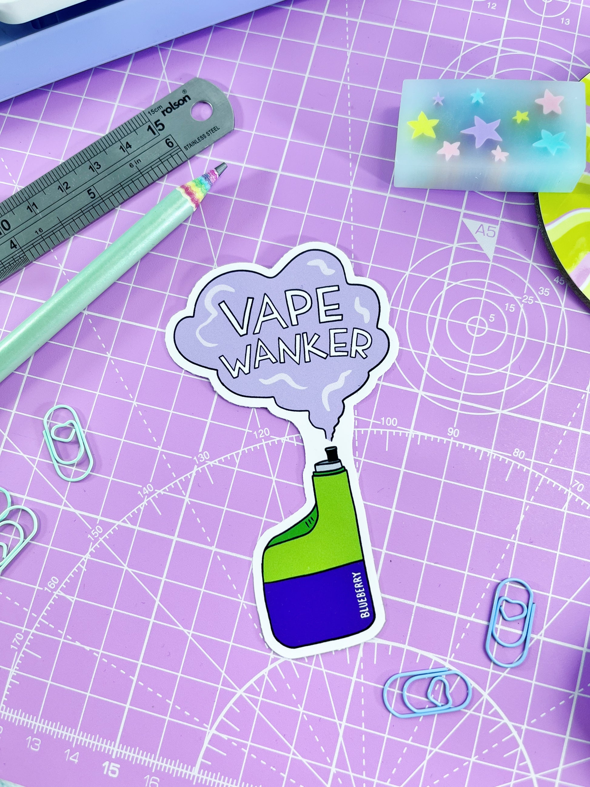 VAPE WANKER VINYL STICKER – Cor Blimey