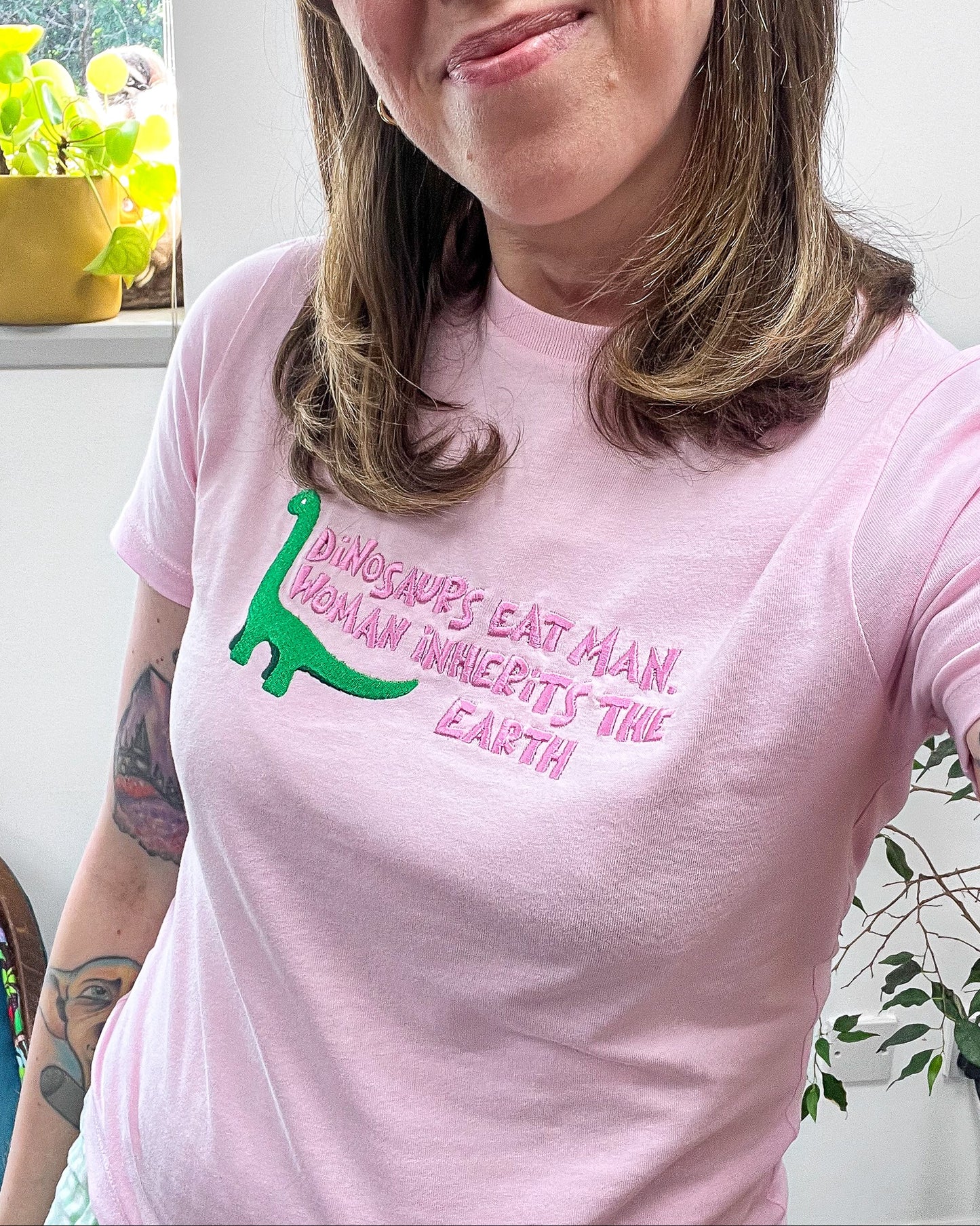 WOMAN INHERITS THE EARTH SHORTY TEE