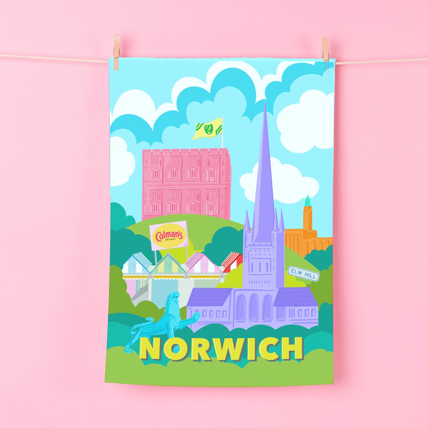 NORWICH LANDMARKS TEA TOWEL