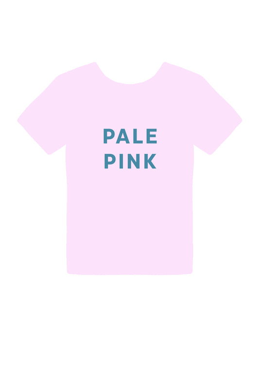 PALE PINK T-SHIRT - PRINT YOUR CHOICE OF DESIGN!