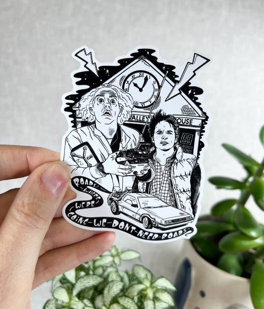 WE DON'T NEED ROADS VINYL STICKER