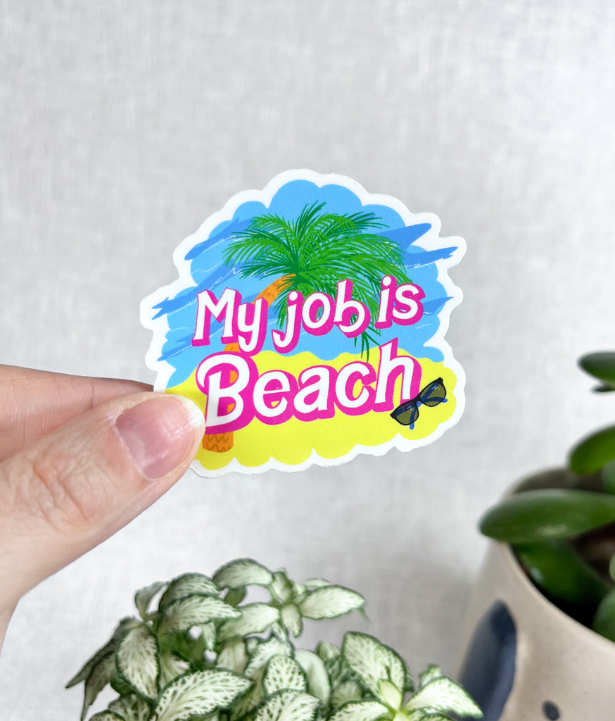 MY JOB IS BEACH BARBIE STICKER
