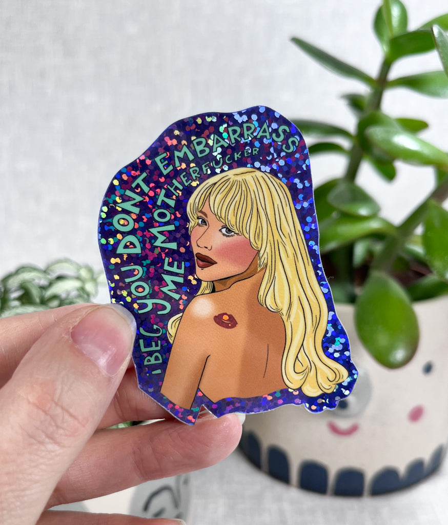 SABRINA GLITTERY VINYL STICKER