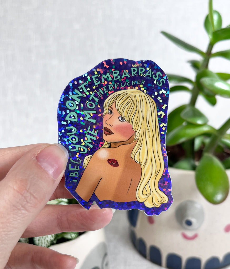 SABRINA GLITTERY VINYL STICKER