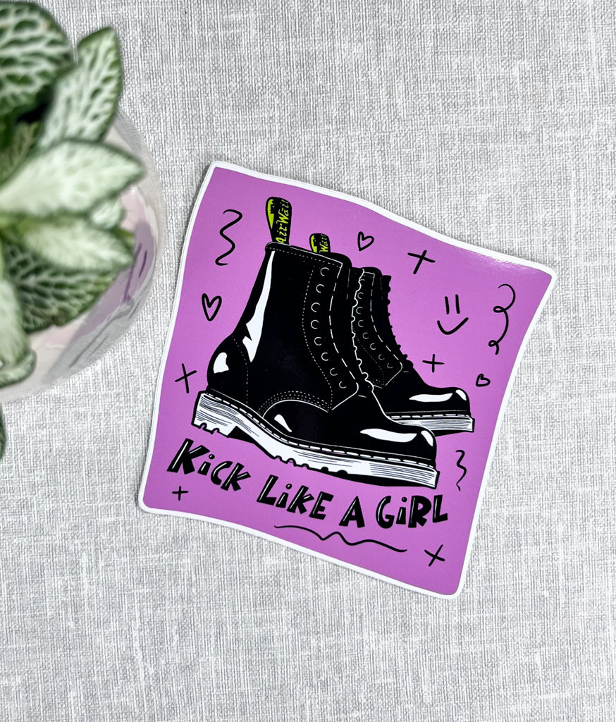 KICK LIKE A GIRL VINYL STICKER