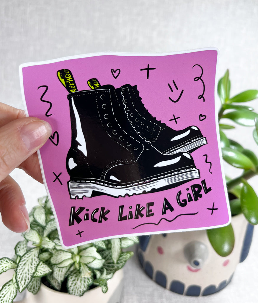 KICK LIKE A GIRL VINYL STICKER