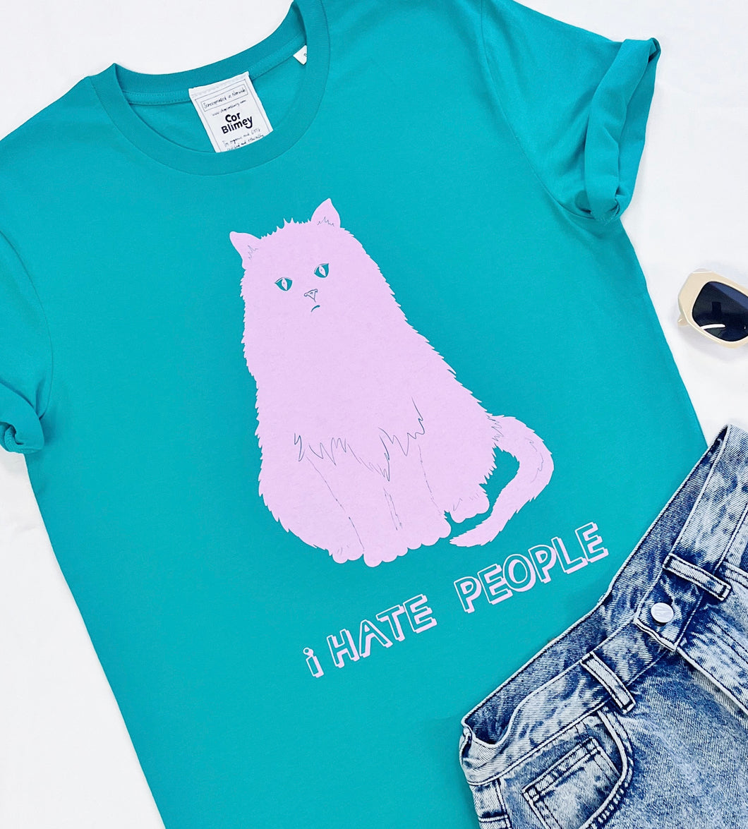 I HATE PEOPLE CAT T-SHIRT
