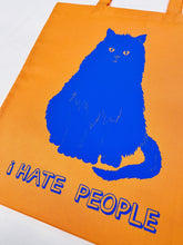 Load image into Gallery viewer, I HATE PEOPLE ORANGE CAT TOTE