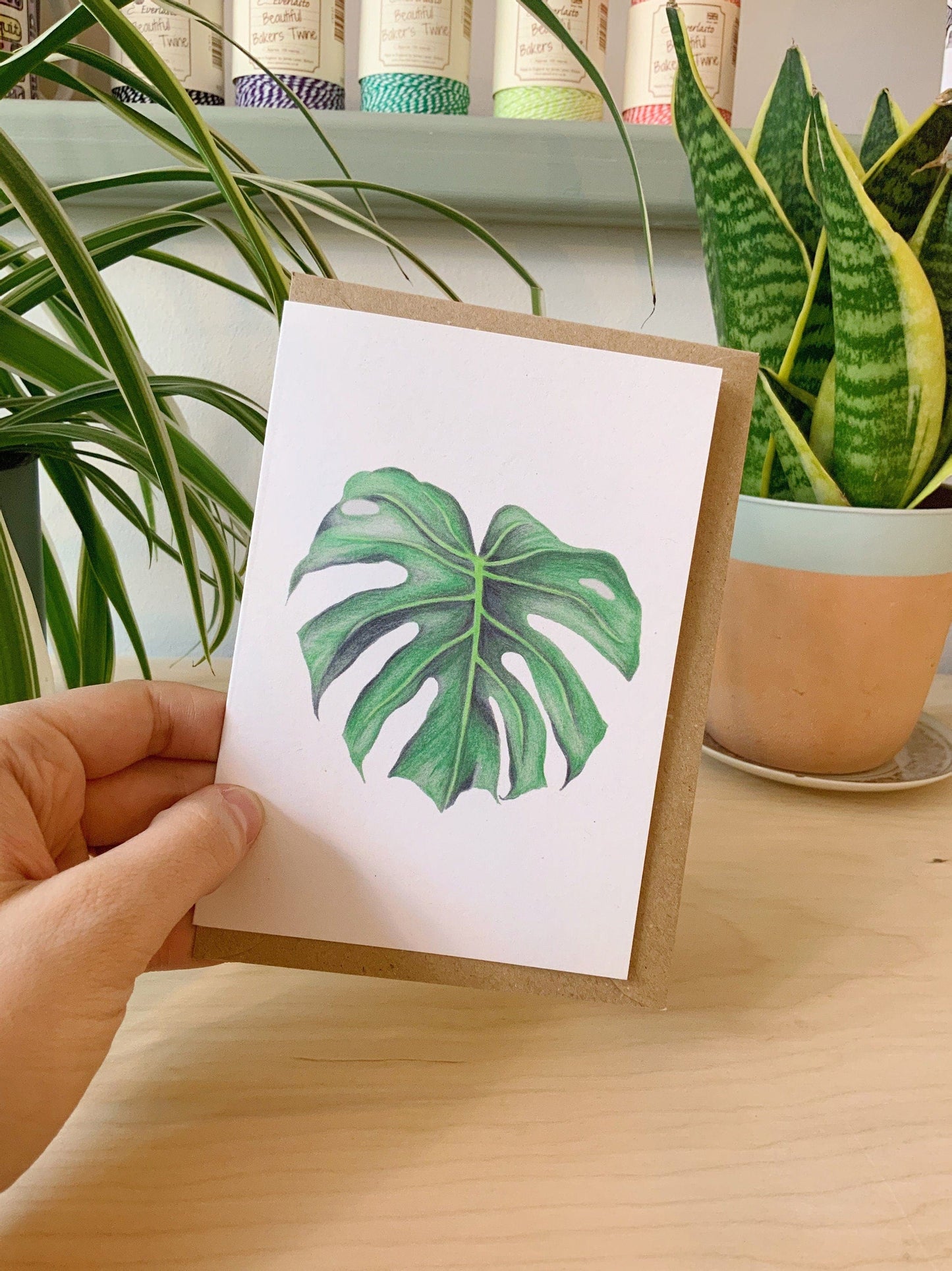 Ali Cottrell Design Monstera Leaf, Plant Lovers, Leafy Greetings Card